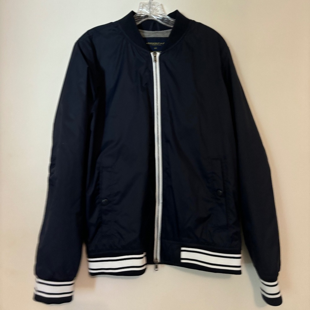Men's Blue Aeropostale Bomber Jacket Size Medium